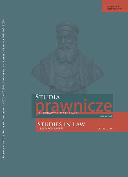 Okładka publikacji: Studia prawnicze rozprawy i materiały